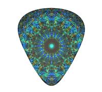 Abstract-blue-gold-mandala Printed Guitar Picks Personalized Guitar Plectrums 12 Pcs For Acoustic Guitar Electric Guitar And Bass Bulk Guitar Pick One Size