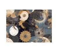Abstract Blue Gold Moon Sun Glass Chopping Board Warren Reed - Designer Yellow One Size
