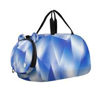 Abstract Blue Ice Kids Duffel Bag with Shoes Compartment Large Capacity Weekender Overnight Bags for School Practice, Sports, Travel