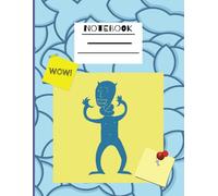 Abstract Blue Imagination - Tangled Form Notebook: Surreal Abstract Notebook - Blue Human-Like Figure with Tangled Neck, Yellow and Blue Background, ... Pages, Wide Ruled, Matte Cover, 8.5 x 11 in