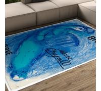 Abstract Blue Large Area Rug Surrealism Romantic Throw Rugs Modern Unique Washable Thin Carpet for Living Room Bedroom Office 60x120cm