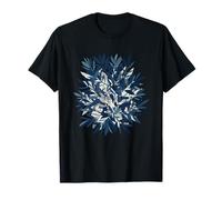 Abstract Blue Leaves Modern Botanical Nature T-Shirt