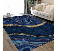 abstract blue marble agate granite mosaic golden veins Area Rugs Living Room Large 160x230 cm Washable Vintage Soft Rug Modern Non Slip Floor Carpet Mat for Bedroom Kitchen Dining Room