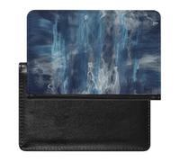 Abstract Blue Passport Holder Passport Cover Protector Essentials with Credit Card Slots for Women Men