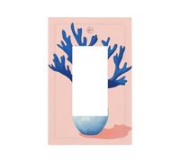 Abstract Blue Plants Minimalistic Light Switch Wall Plate Faceplate Cover Single Rocker 1 Gang Decorator Outlet Receptacle Covers for Home Kitchen Room Bathroom Decor