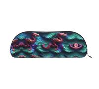 Abstract Blue Print Receive Bag Makeup Bag Cosmetic Bags Travel Storage Bag Toiletry Receive Bags Pencil Case Pencil Bag, 3D Magical Dragon Scales Pattern, One Size