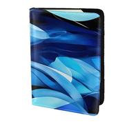 Abstract Blue Print Stylish Men Women 5.5 Inch Passport Travel Document Wallet For Secure Storag, Black, One Size