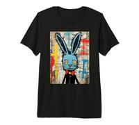 Abstract Blue Rabbit Urban Art Style Bunny Premium T-Shirt