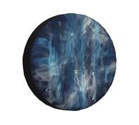 Abstract Blue Spare Tire Cover Waterproof Dustproof Car Wheel Protectors Portable Spare Tire Cover Universal Fit for RV SUV Trucks
