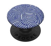 Abstract Blue Spirals Waves | Hypnotic Zen Pattern PopSockets Adhesive PopGrip