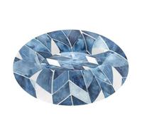 Abstract Blue White Pattern Pet Dog Bed Warm & Soft Orthopedic Dog Bed for Extra Small Size Pets Supplies M