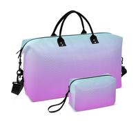 Abstract Blurred Gradient Purple Color Duffle Bags Travel & Toiletry Pouches Set of 2, Painting Womens Luggage Bag Overnight Traveling Bags