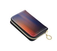Abstract Blurred Orange Spots Stripes Women Wallet Zip Around RFID Blocking Credit Card Wallets Cute Cartoon Travel Wallet with Zipper