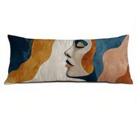Abstract Body Pillow Cover 30 x 90 cm Bolster Pillow Cases, Soft Linen Lumbar Cushions with Invisible Zipper Decorative Pillows, Color Long Bolster Pillowcase for Bed Sofa, Gifts for Women B-9445