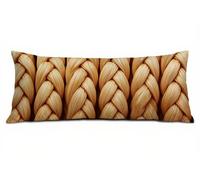 Abstract Body Pillow Cover 30 x 90 cm Bolster Pillow Cases, Soft Linen Lumbar Cushions with Invisible Zipper Decorative Pillows, Yellow Long Bolster Pillowcase for Bed Sofa, Gifts for Women B-9555