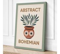 Abstract Bohemian Plant Boho Canvas Wall Art Print 30x20 Inch (76 x 51 cm)