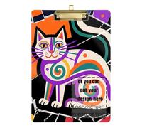 Abstract Boho Cat Customize clipboard 12 Hard Board for First Year Teacher Must Haves Size 9 x 12