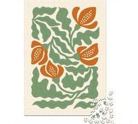 Abstract Boho Floral Poster ｜ Modern Botanica Jigsaw Puzzle, 1000 Piece