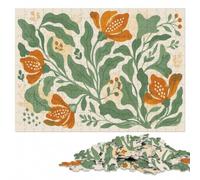 Abstract Boho Floral Poster ｜ Modern Botanica Jigsaw Puzzle, 1000 Pieces | Colour and shape sorting - a simple way to organise the image alone or together.