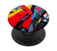 Abstract Bold Color Lines Modern Art Graphic Design PopSockets Adhesive PopGrip