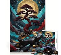 Abstract Bonsai Tree 1000 Piece Jigsaw Puzzles for Adults Teenagers Recall Boost Tight Cut Real Challenge Art Display (38x26cm)