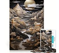 Abstract Bonsai Tree Jigsaw Puzzles for Teenagers 1000 Recreational Game Firm Edge Pattern Assemble Perfect Art (50x75cm)