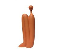 Abstract Bookends Modern Decorative Statue Gift Figurine Ornament Resin Art Centrepiece Table Sculpture For Book Shelves Unusual Decoration For Home Living Room (Orange Left)