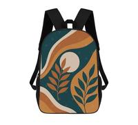 Abstract Botanical Art Print - Modern Plant-Inspired Wall Decor in Minimal Style 3D Printed Kids School Bag Rucksacks Children's School Fashion Casual Back Pack High Capacity Travel Book Bags Backpack