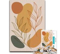 Abstract Botanical Art with Earth Tones ｜ Min Jigsaw Puzzle, 1000 Piece | Mindful activity for adults around the table for a satisfying challenge.
