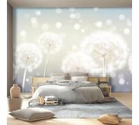 Abstract Botanical Dandelion Line Art Large Wall Mural Photo Wallpaper Mural - Off White Non-Woven Decorative Wallpaper for Children's Bedroom Decoration, Easy to Apply 250 x 175 cm (W x H)