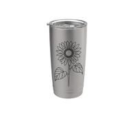 Abstract Botanical Sunflower Outline Design Stainless Steel Insulated Tumbler