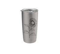 Abstract Botanical Sunflower Outline Design Stainless Steel Insulated Tumbler