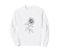 Abstract Botanical Sunflower Outline Design Sweatshirt