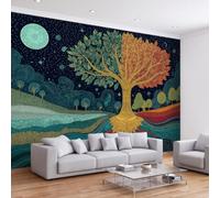 Abstract Botanical Tree of Life Panoramic Photo Wallpaper Mural