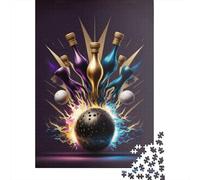 Abstract Bowling Artwork 1000 Pieces Puzzles Paper Puzzle for Teenager Funny Jigsaw Puzzles 1000pcs (38x26cm)