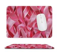 Abstract Breast Cancer Ribbons Mouse Pad Waterproof Ultra-Thin Non-Slip Rubber Base Square Mouse Mat Gaming Mousepad 7.9"x9.4"