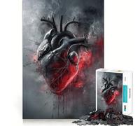 Abstract Broken Heart Teenagers 1000 Pieces Puzzle Serene Game Thick Material Pattern Assemble Night Activity (38x26cm)