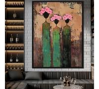 Abstract Brown And Green Prints Wabi-Sabi Wall Figure Art Poster Vintage Female Figure Canvas Painting Room Home Decor 35x50cm Frameless