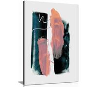Abstract Brush Strokes 3x A1 Canvas Print, Framed Wall Art Pictures for Home Decor 46x31cm (18x12in)