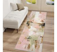 Abstract Brushwork Hallway Runner Rug, Watercolor Modern Carpet Runner Non-Slip Washable Soft Short Pile Rug for Entryway Kitchen Bedroom Home Decor, 60x180cm Rf5V49a