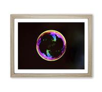 Abstract Bubble Modern Framed Print | A4 Oak Framed Wall Art | Ready to Hang | Abstract Fantasy Picture | Living Room Bedroom Lounge Office