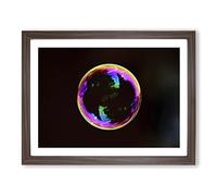 Abstract Bubble Modern Framed Print | A4 Walnut Framed Wall Art | Ready to Hang | Abstract Fantasy Picture | Living Room Bedroom Lounge Office