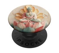 Abstract Buddha In Lotus Flower Spiritual Buddhism Buddhist PopSockets Adhesive PopGrip