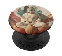 Abstract Buddha In Lotus Flower Spiritual Buddhism Buddhist PopSockets Adhesive PopGrip