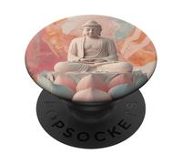 Abstract Buddha In Lotus Flower Spiritual Buddhism Buddhist PopSockets Adhesive PopGrip