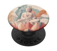 Abstract Buddha In Lotus Flower Spiritual Buddhism Buddhist PopSockets Adhesive PopGrip