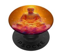 Abstract Buddha In Lotus Flower Spiritual Buddhism Buddhist PopSockets Adhesive PopGrip