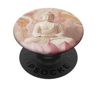Abstract Buddha In Lotus Flower Spiritual Buddhism Buddhist PopSockets Adhesive PopGrip