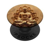 Abstract Buddha Lotus Flower Minimalistic Buddhism Buddhist PopSockets Adhesive PopGrip