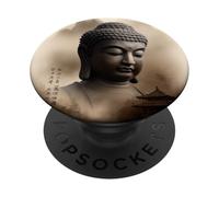 Abstract Buddha Lotus Flower Minimalistic Buddhism Buddhist PopSockets Adhesive PopGrip